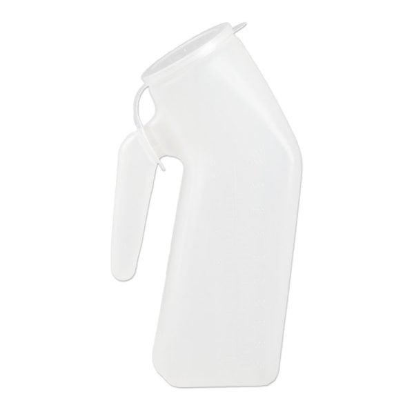 Male Urinal with Hanging Lid, Translucent, 1 qt