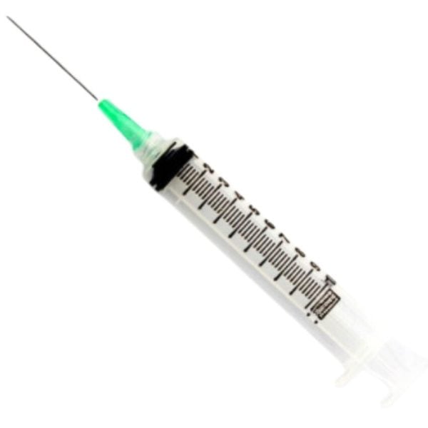 Luer Lock Tip 10-12 cc Syringe-Needle , 21G x 1", Green Hub