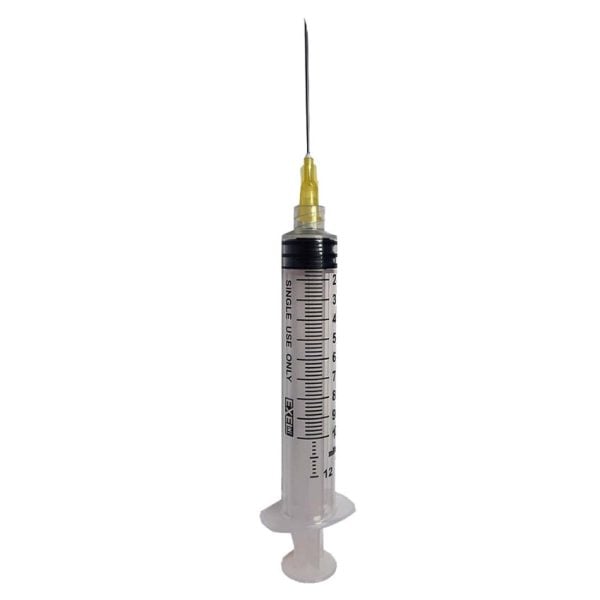 Luer Lock Tip 10-12 cc Syringe-Needle , 20G x 1 1/2", Yellow Hub