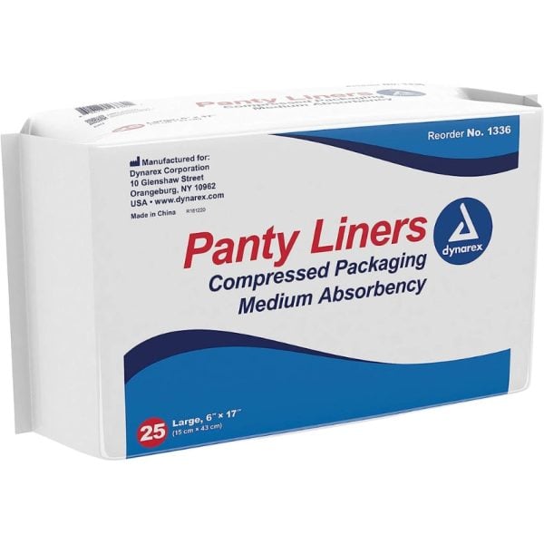 Panty Liners with Adhesive Tab, 6"x17"