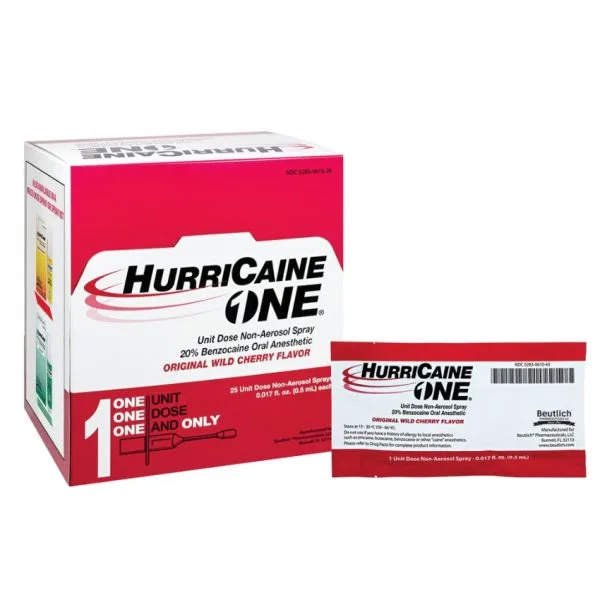 HurriCaine ONE Unit Dose Non-Aerosol Spray, 0.5 mL