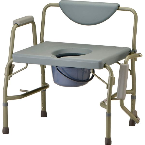 Heavy Duty Drop Arm Commode Chair, Extra Wide Seat