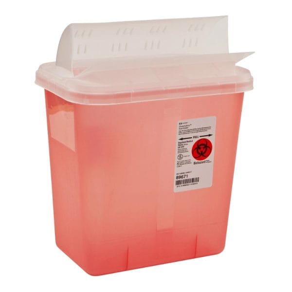 Monoject Multi-Purpose Sharps Containers with Horizontal-Drop Opening Lid - Image 2