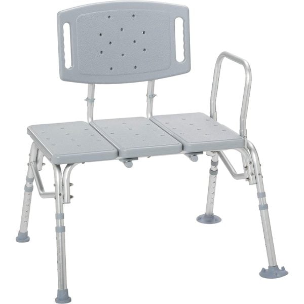 Folding Universal Bariatric Sliding Transfer Bench, Gray