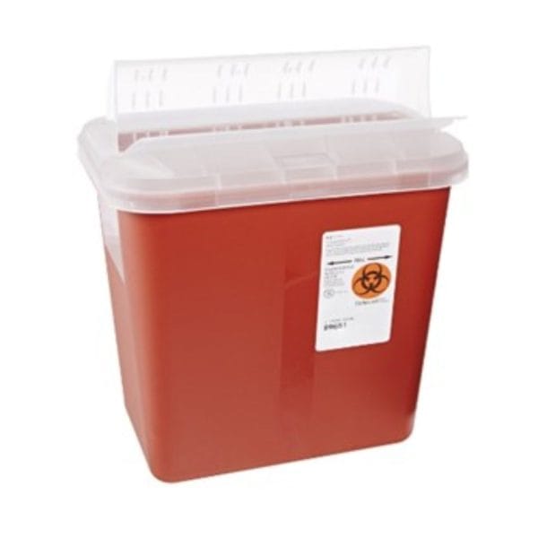 Monoject Multi-Purpose Sharps Containers with Horizontal-Drop Opening Lid