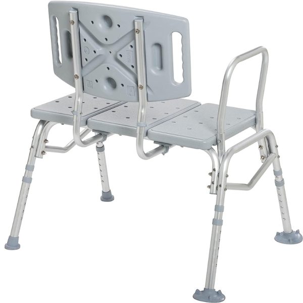 Folding Universal Bariatric Sliding Transfer Bench, Gray - Image 2