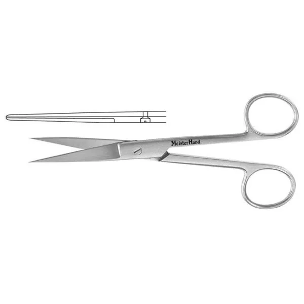 Straight Operating Scissors with Sharp Tip