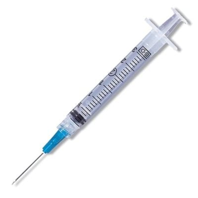 Luer-Lok Syringe with Attached Needle - 3mL - 23G x 1.5"