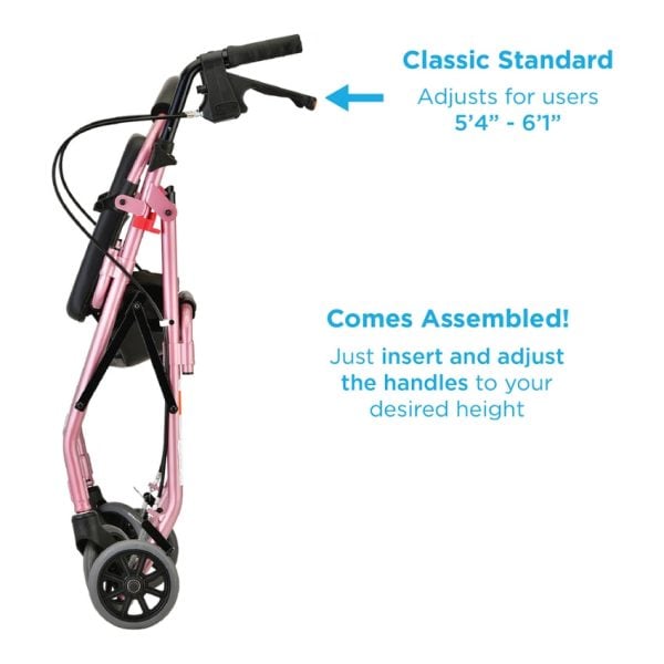 GetGo Classic Rolling Walker, Pink - Image 2