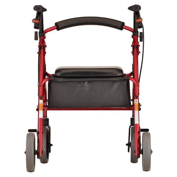 Zoom Rollator Walker with Seat Height, Red, 20" - Image 3