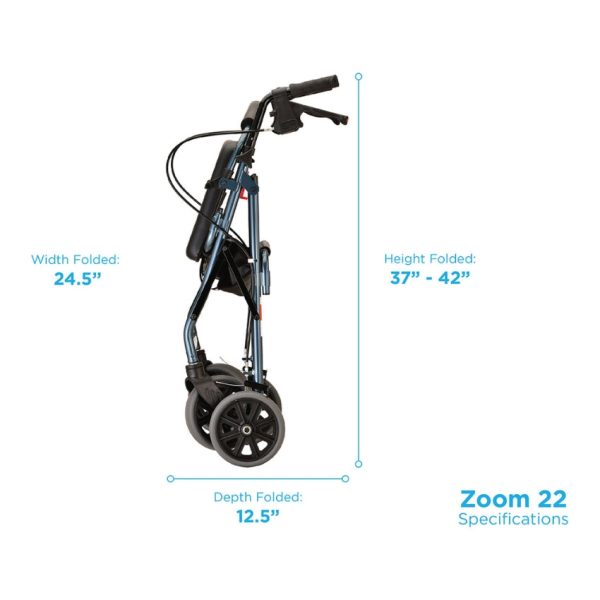 Zoom 22 Rolling Walker - Blue - Image 4