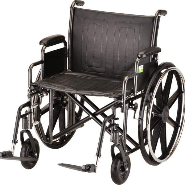 22" Standard Wheelchair Detachable Arms and Swing Away Footrest