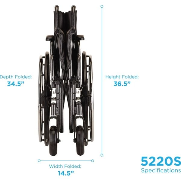 22" Standard Wheelchair Detachable Arms and Swing Away Footrest - Image 5