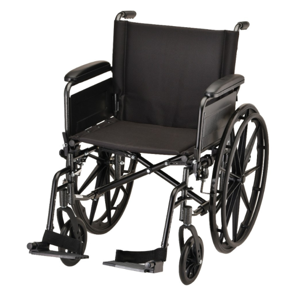 20" Lightweight Wheelchair With Full Arms & Footrest