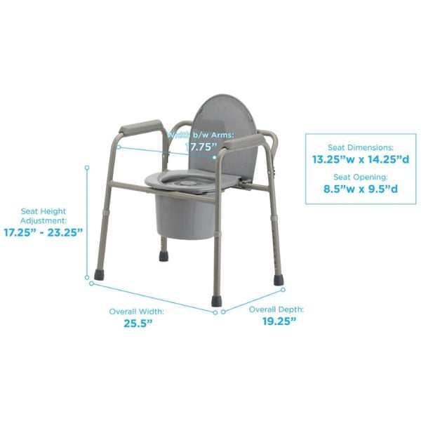 3-in-1 Commode With Back - Image 3