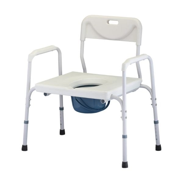 Heavy Duty Commode with Back & Extra Wide Seat