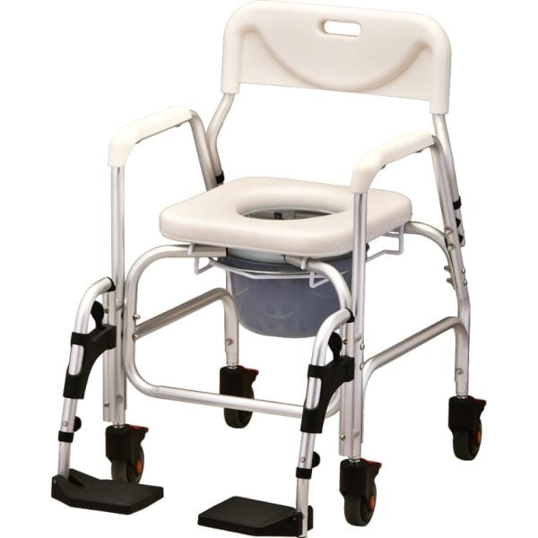 Deluxe Shower Chair and Commode with Footrests