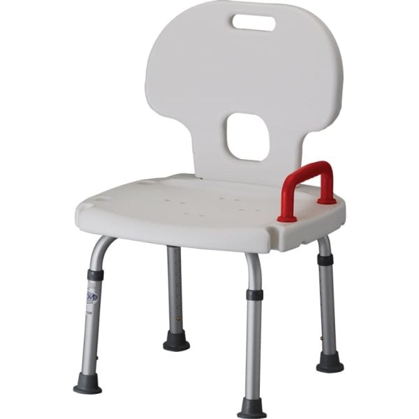 Bath Seat With Back & Red Safety Handle