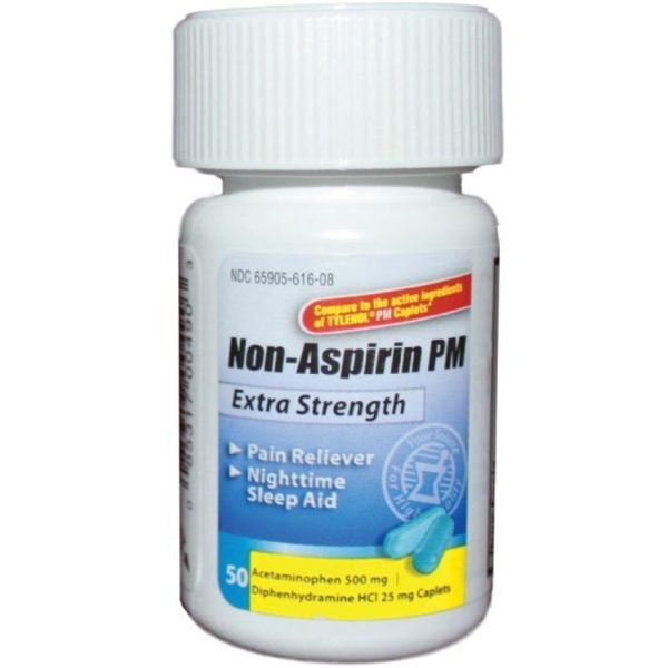 Acetaminophen PM Caplets, 500mg