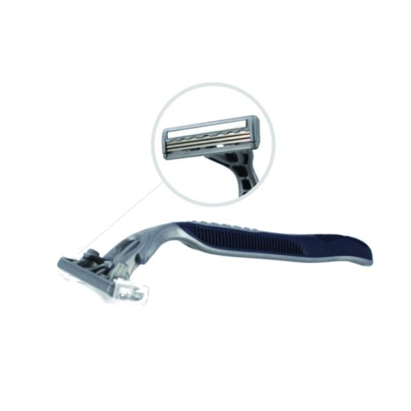 Triple Blade Razor with Lubricating Strip