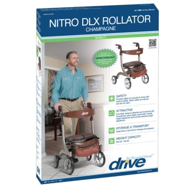 Nitro DLX Euro Style Walker Rollator - Image 2