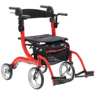 Nitro Duet Rollator Transport Chair - Folding - 10" Wheels