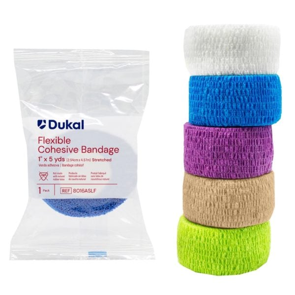 Non-Sterile Non-Latex Cohesive Bandages, 1" x 5 yds, Assorted