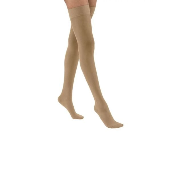 Opaque Thigh High Closed Toe Stockings, 20-30 mmHg, Espresso