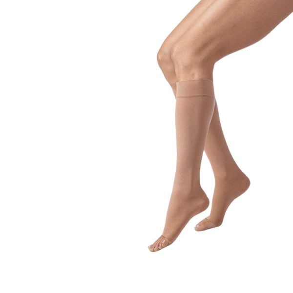 Petite Open-Toe Knee High-Stockings, 15 to 20 mmHg, Beige