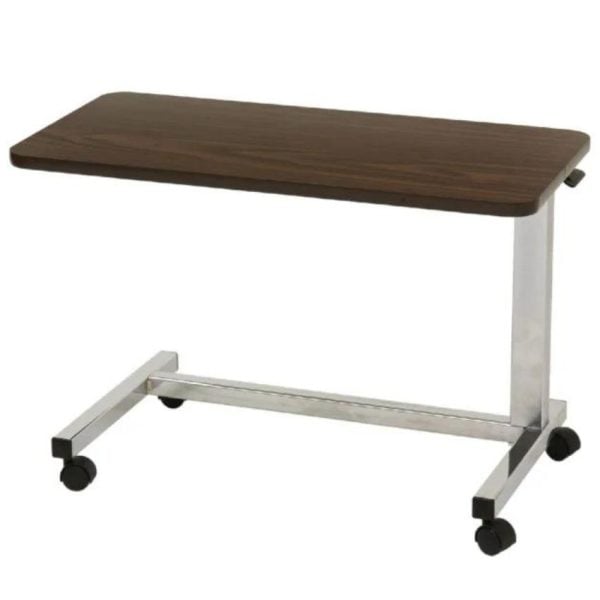 Overbed Table - Low 'H' Base Overbed Table (Walnut Grain)