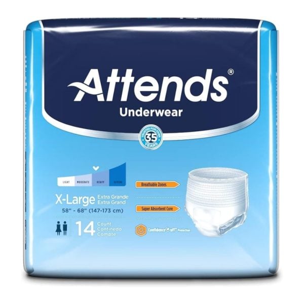 Disposable Underwear Pull On with Tear Away Seams, X-Large