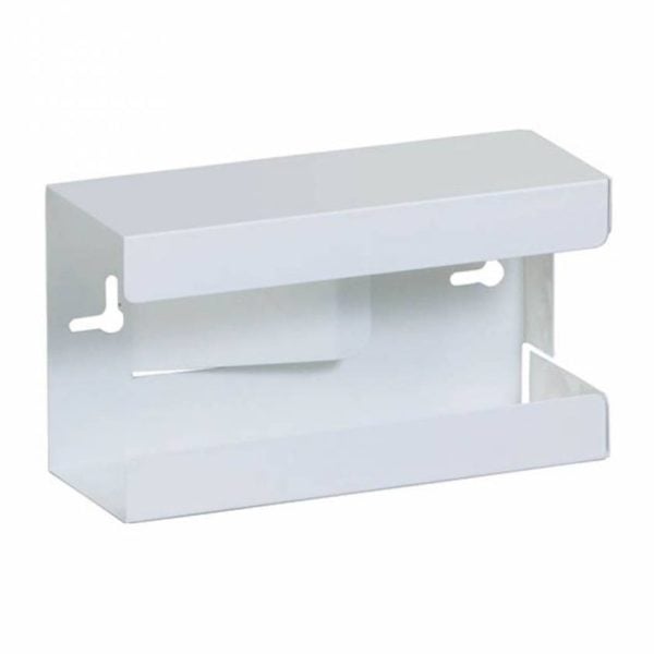 Single White Steel Glove Box Holder