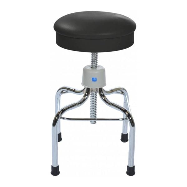 Pedigo Adjustable Chrome Operating Room Stool, Beige