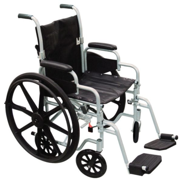 Poly Fly Light Weight Transport Chair Wheelchair with Swing away Footrest