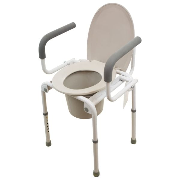 Steel Drop-Arm Commode