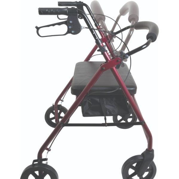 Bariatric Rollator with 8-inch Wheels, Burgundy Finish - Image 2