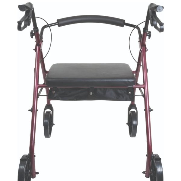 Bariatric Rollator with 8-inch Wheels, Burgundy Finish - Image 4