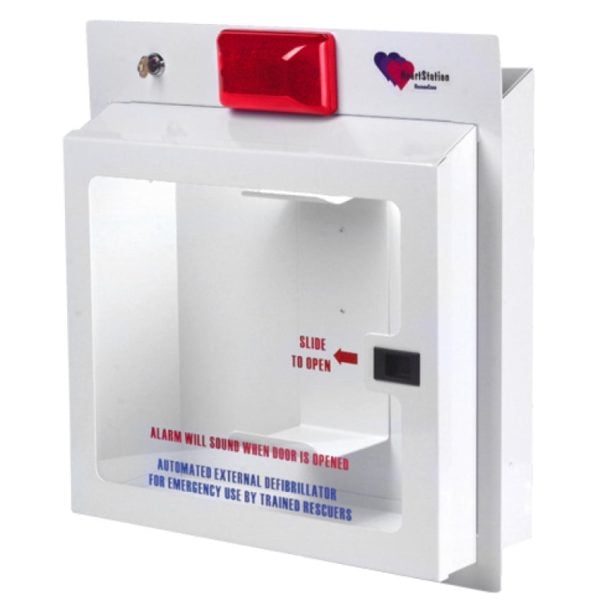 Recessed RescueCase AED Wall Cabinet with Alarm and Strobe