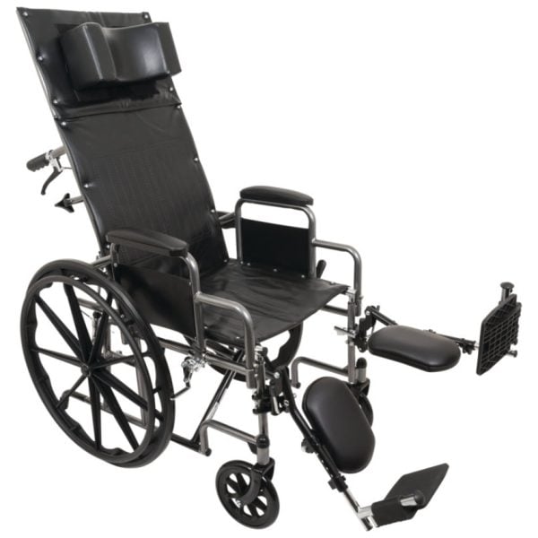 Reclining Wheelchair, 18" x 17" Removable Desk Arms