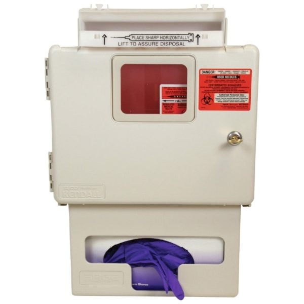 SharpSafety Wall Enclosure with Glove Box and Container