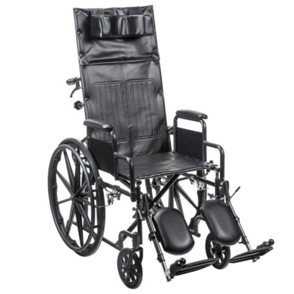 Silver Sport Reclining Wheelchair with Elevating Leg Rests