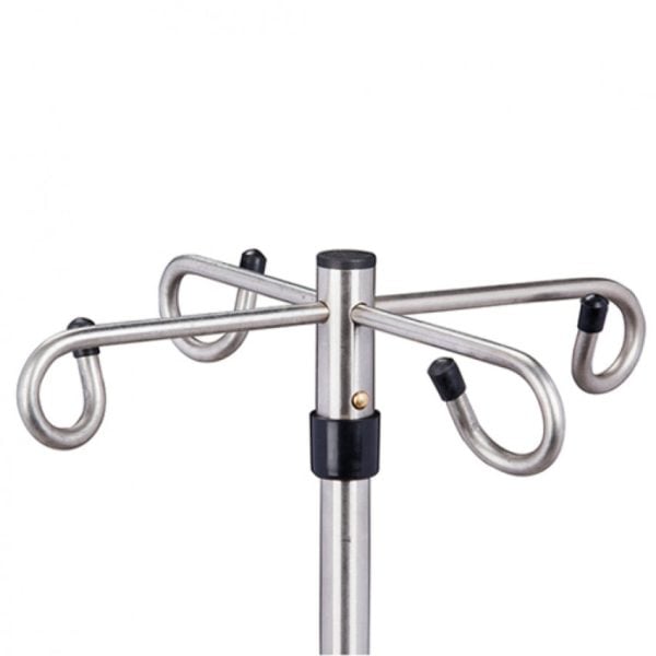 Stainless Steel 5 Leg 4 Hook IV Pole - Image 2