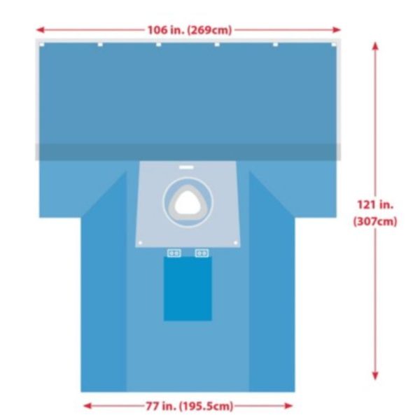 Surgical Drape Thyroid Drape, 77 W x 122-1/2 L Inch, Sterile - Clearance