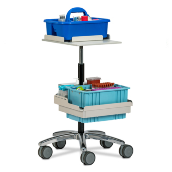 Store & Go Phlebotomy Cart, Solid Top, Lockable Bin