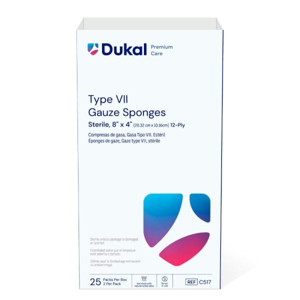 Type VII Gauze Sponges 8" x 4", 12 Ply