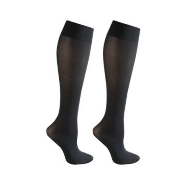 UltraSheer Full Calf Compression Stockings, 30-40 mmHG, Closed Toe, Classic Black