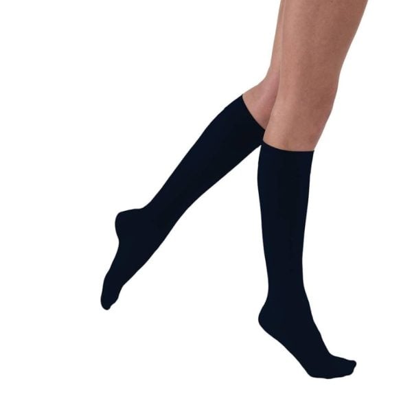 UltraSheer Knee High Compression Stocking, 15-20 mmHG, Closed Toe, Midnight Navy