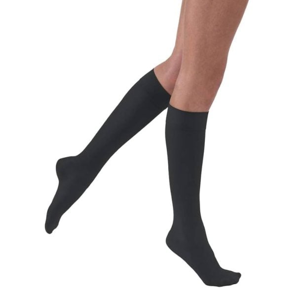 UltraSheer Knee High Compression Stockings, 15-20 mmHG, Closed Toe, Anthracite