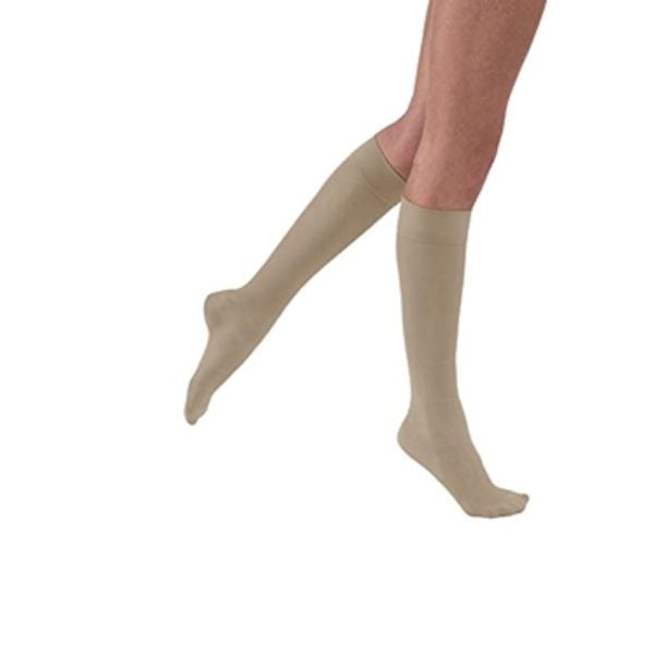 UltraSheer Knee High Compression Stockings, 15-20 mmHG, Closed Toe, Honey