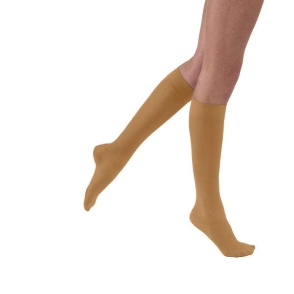 UltraSheer Knee High Compression Stockings, 15-20 mmHG, Closed Toe, Suntan